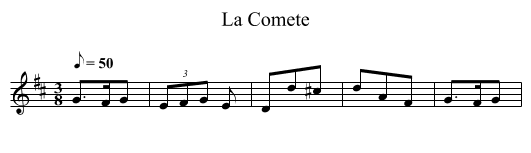 La Comete - staff notation