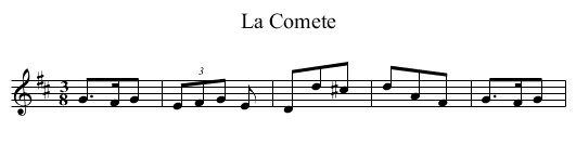 La Comete - staff notation