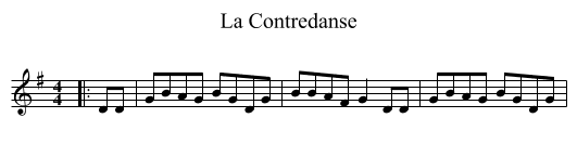 La Contredanse - staff notation