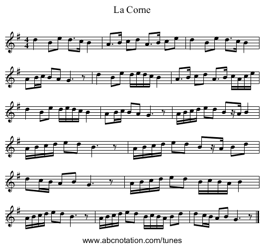 La Corne - staff notation