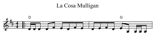La Cosa Mulligan - staff notation
