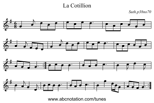 La Cotillion - staff notation