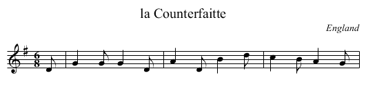 la Counterfaitte - staff notation