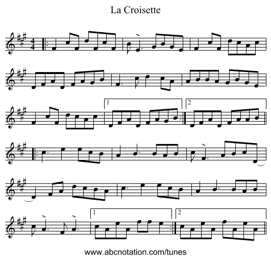 La Croisette - staff notation
