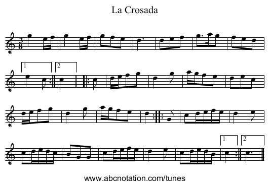 La Crosada - staff notation