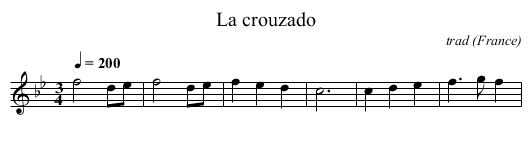 La crouzado - staff notation