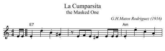 La Cumparsita - staff notation