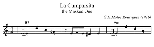 La Cumparsita - staff notation