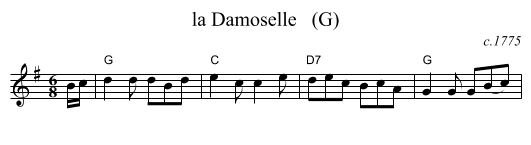 la Damoselle   (G) - staff notation