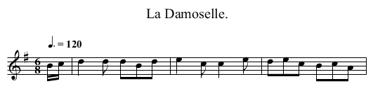 La Damoselle. - staff notation