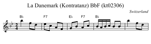 La Danemark (Kontratanz) BbF (kt02306) - staff notation