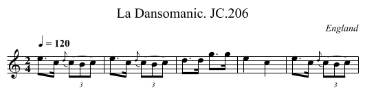 La Dansomanic. JC.206 - staff notation