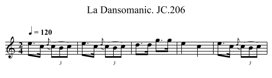 La Dansomanic. JC.206 - staff notation