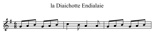 la Diaichotte Endialaie - staff notation