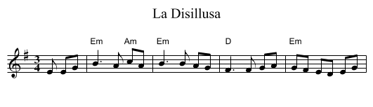 La Disillusa - staff notation