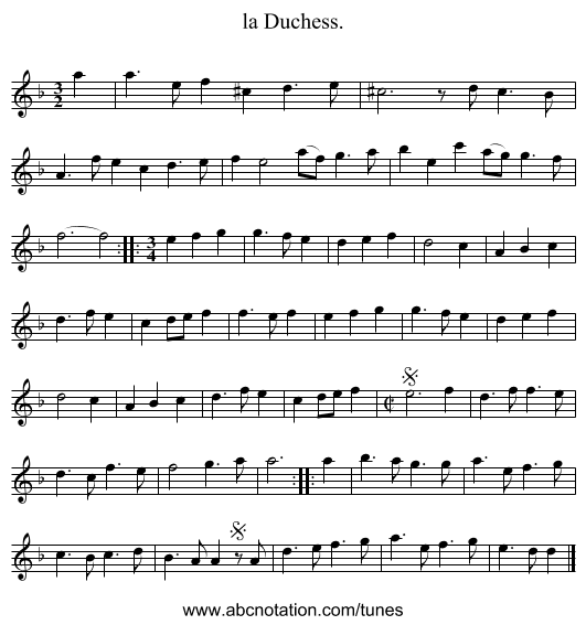 la Duchess. - staff notation