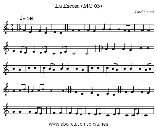 La Escosa (MG 63) - staff notation