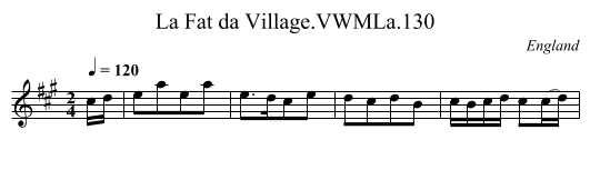 La Fat da Village.VWMLa.130 - staff notation