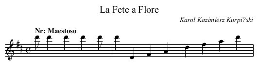 La Fete a Flore - staff notation