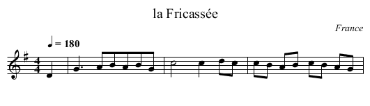 la Fricassée - staff notation