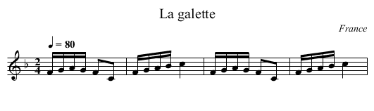 La galette - staff notation