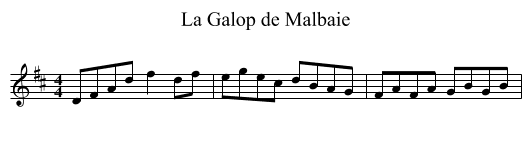 La Galop de Malbaie - staff notation