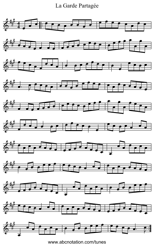 La Garde Partagée - staff notation