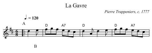 La Gavre - staff notation