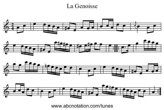 La Genoisse - staff notation