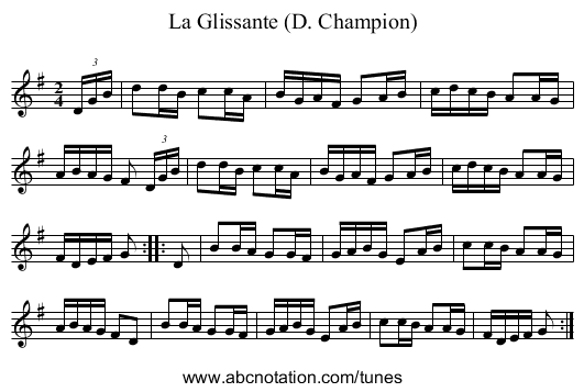La Glissante (D. Champion) - staff notation