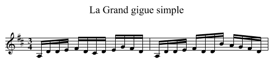 La Grand gigue simple - staff notation