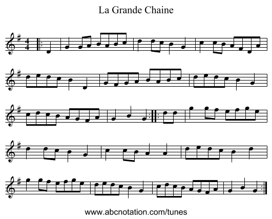 La Grande Chaine - staff notation