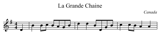 La Grande Chaine - staff notation
