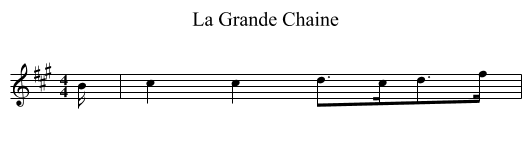 La Grande Chaine - staff notation