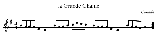la Grande Chaine - staff notation