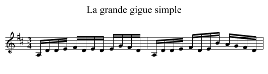 La grande gigue simple - staff notation