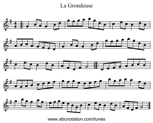La Grondeuse - staff notation