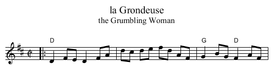 la Grondeuse - staff notation