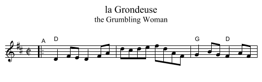 la Grondeuse - staff notation