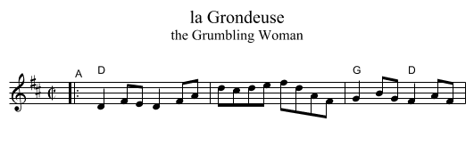 la Grondeuse - staff notation