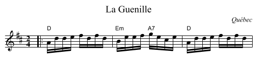 La Guenille - staff notation