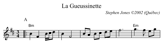 La Gueussinette - staff notation