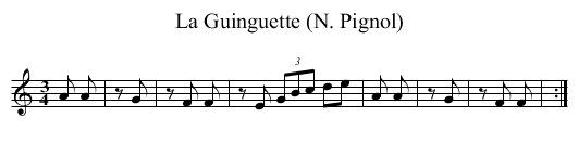 La Guinguette (N. Pignol) - staff notation