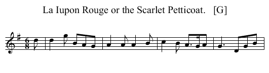 La Iupon Rouge or the Scarlet Petticoat.   [G] - staff notation