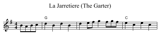 La Jarretiere (The Garter) - staff notation