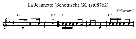 La Jeannette (Schottisch) GC (st08762) - staff notation