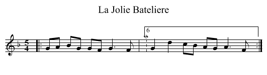 La Jolie Bateliere - staff notation