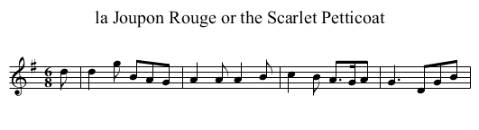 la Joupon Rouge or the Scarlet Petticoat - staff notation
