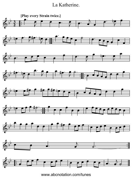 La Katherine. - staff notation
