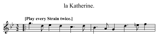 la Katherine. - staff notation